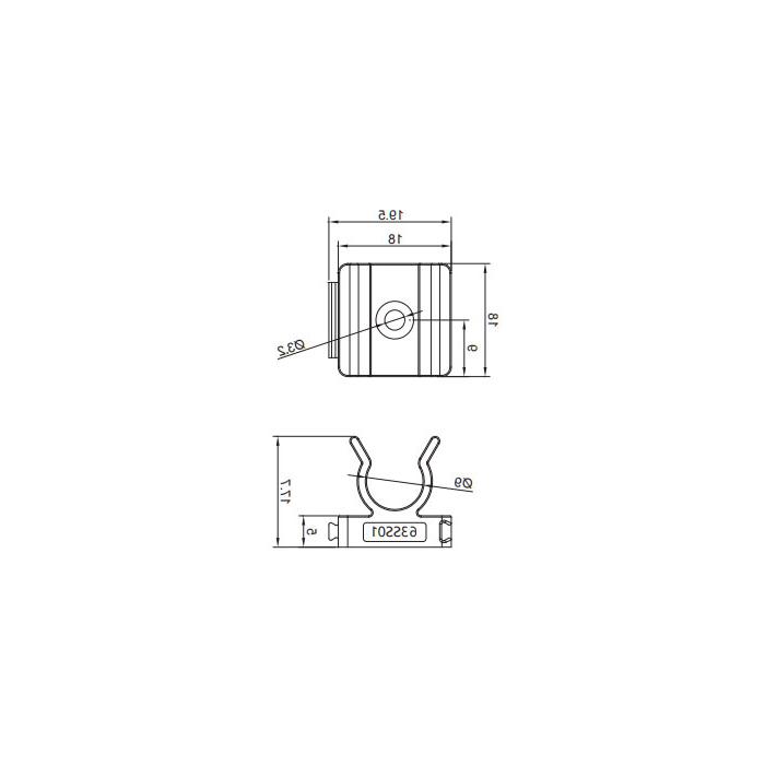 Fixing clamp, suitable for M8 pre-cast wire M3 screws, fixing seat inner diameter 9mm, 63SS01