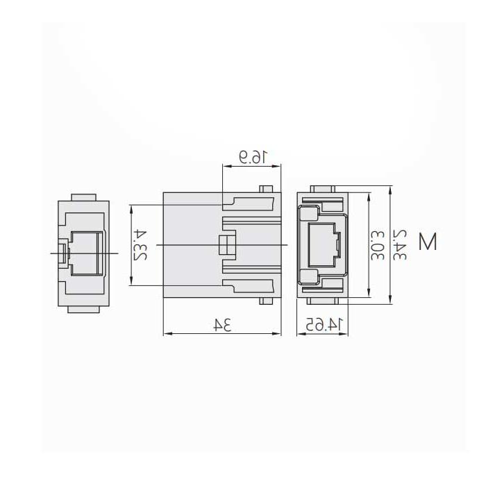 HM module, public connector, HM-RJ-M, 09140014632